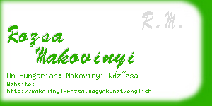 rozsa makovinyi business card